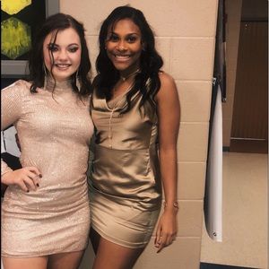 PrettyLittleThing Champagne Mini dress